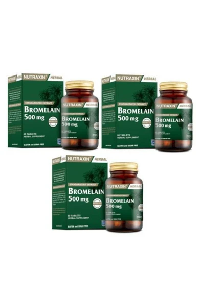 Nutraxin Bromelain 60 Kapsül X 3 ürün görseli 1