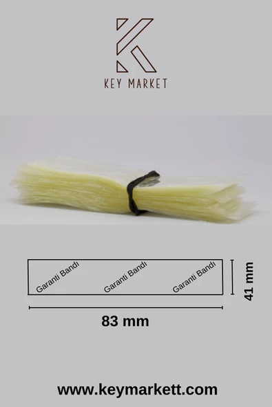 Standart Kavanoz Güvenlik Emniyet Bandı 100 Adet, 48 mm Ağız Çapına Uygun, 83x41 mm Boyut, Baskılı ürün görseli 1