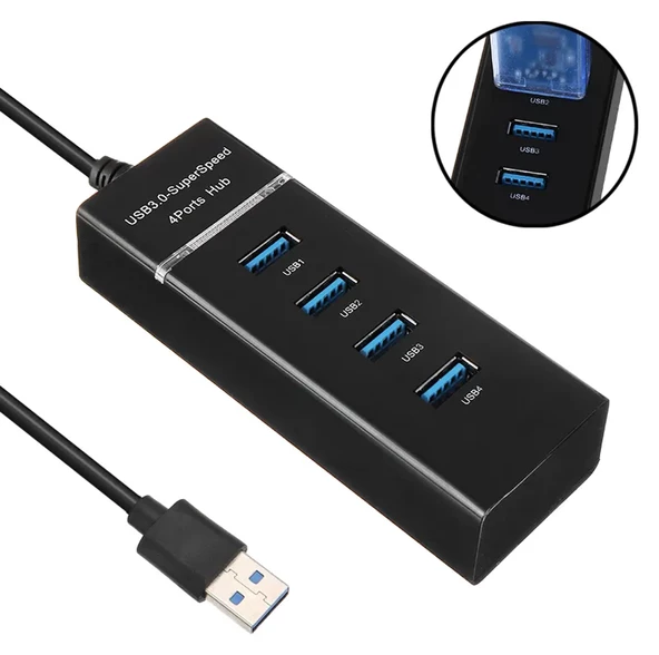 Portatif 4 Girişli Usb Çoğaltıcı Çoklayıcı Usb Hub 3,0 Laptop Desktop Kasa Notebook Uyumlu ürün görseli 1