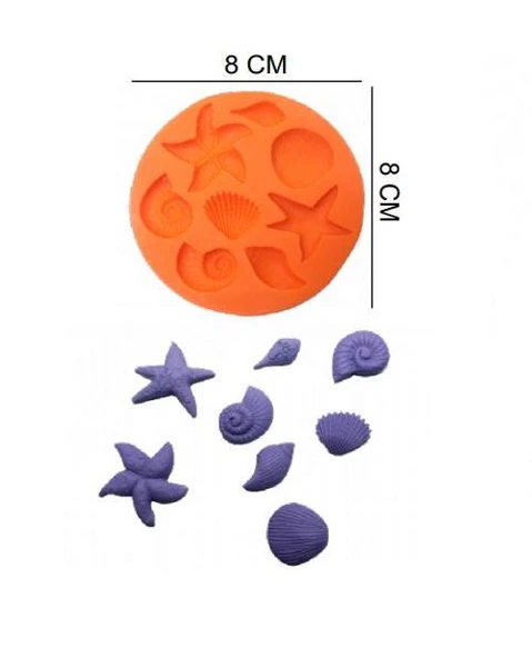 ŞEKER HAMUR KALIBI SİLİKON DENİZ KABUKLARI 8*8 CM ürün görseli 1
