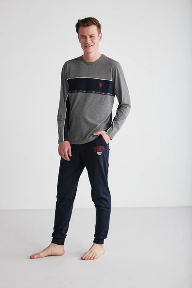 U.S. Polo Assn. 18725 Erkek Yuvarlak Yaka Pijama Takım ürün görseli 1