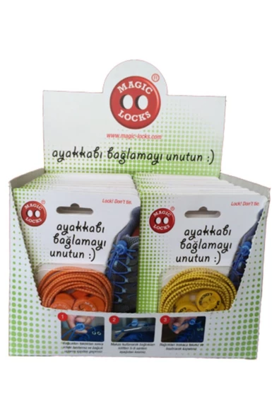 Magic Locks Beyaz Kilitli Elastik Akıllı Bağcık - Resim 2