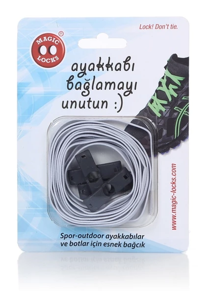 Magic Locks Beyaz Kilitli Elastik Akıllı Bağcık - Resim 12