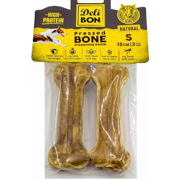 DELİBON DERİ PRES KEMİK 12CM S BOY 2Lİ PAKET NATUREL 12CMX2AD. ürün görseli 1