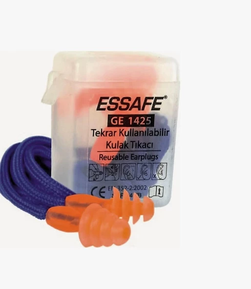 Essafe GE 1425 Kordonlu Kulak Tıkacı 10 ADET ürün görseli 1
