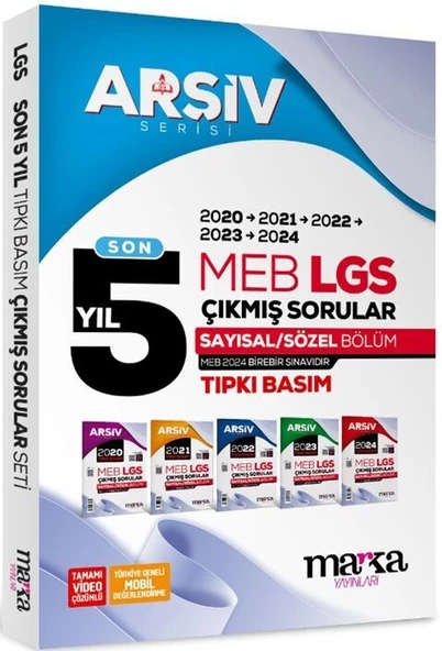 Marka Yayınları LGS Son 5 Yıl ARŞİV Serisi Tıpkı Basım Fasikül Fasikül Çıkmış Sorular Video Çözümlü ürün görseli 1