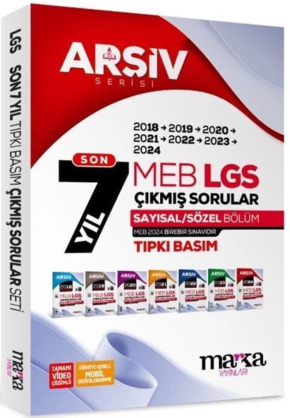 Marka Yayınları LGS Son 7 Yıl ARŞİV Serisi Tıpkı Basım Fasikül Fasikül Çıkmış Sorular Video Çözümlü ürün görseli 1