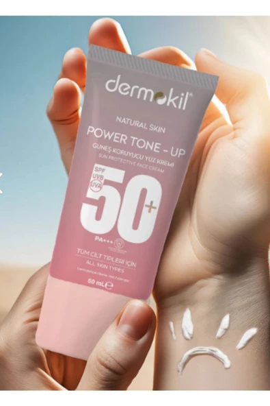 Dermokil  Power Tone-Up Güneş Koruyucu Yüz Kremi 50+Spf - 50 ML X 2 Adet ürün görseli 1
