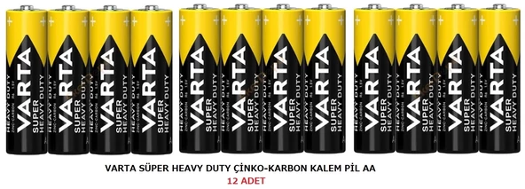 VARTA SÜPER HEAVY DUTY ÇİNKO-KARBON KALEM PİL AA 12 ADET ürün görseli 1