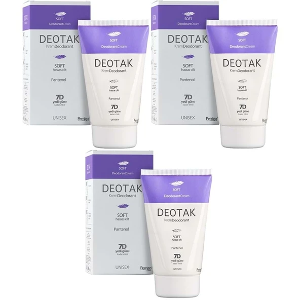 Deotak Krem Deodorant Unisex 35ML Soft (Hassas Cilt) (3 Lü Set) ürün görseli 1