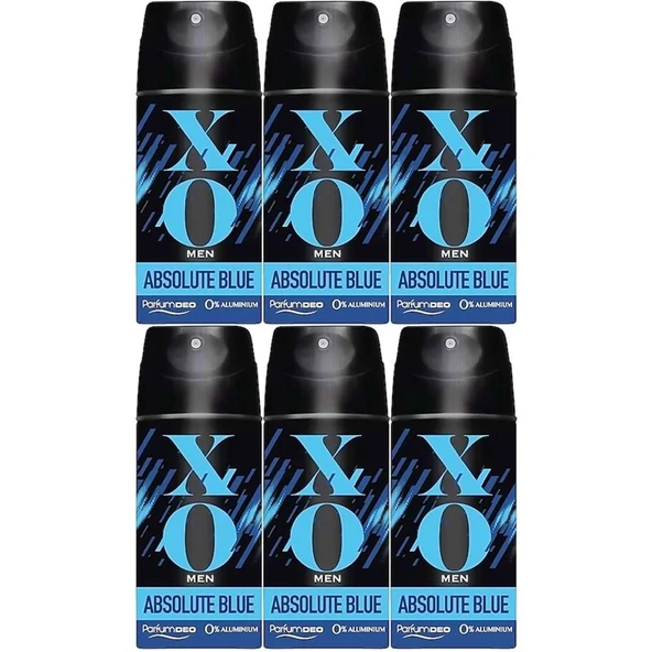 XO Deodorant 150ML Men-Erkek Absolute Blue (6 Lı Set) ürün görseli 1