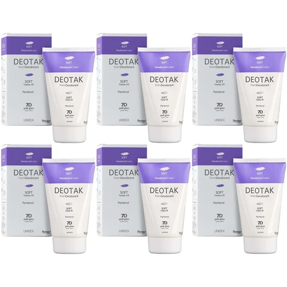 Deotak Krem Deodorant Unisex 35ML Soft (Hassas Cilt) (6 Lı Set) ürün görseli 1