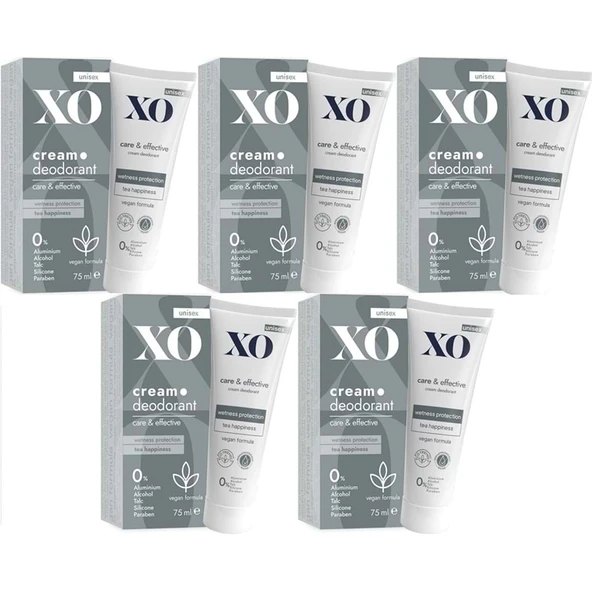 XO Krem Deodorant 75ML Unisex Care & Effective Parfümlü (5 Li Set) ürün görseli 1
