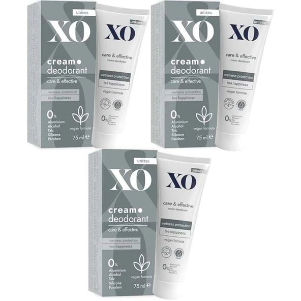 XO Krem Deodorant 75ML Unisex Care & Effective Parfümlü (3 Lü Set) ürün görseli 1