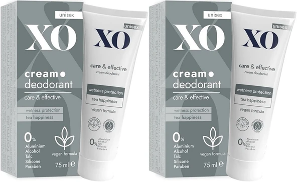 XO Krem Deodorant 75ML Unisex Care & Effective Parfümlü (2 Li Set) ürün görseli 1