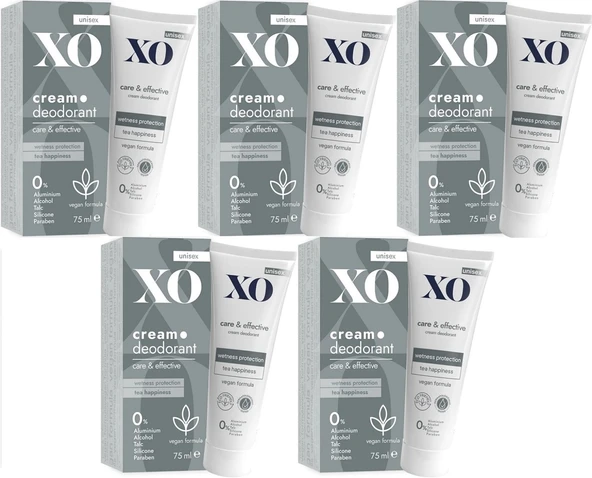 XO Krem Deodorant 75ML Unisex Care & Effective Parfümlü (5 Li Set) ürün görseli 1