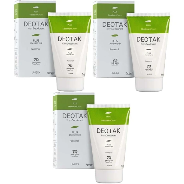 Deotak Krem Deodorant Unisex 35ML Plus (Çay Ağaçı Yağı) (3 Lü Set) ürün görseli 1