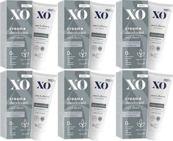 XO Krem Deodorant 75ML Unisex Care & Effective Parfümlü (6 Lı Set) ürün görseli 1