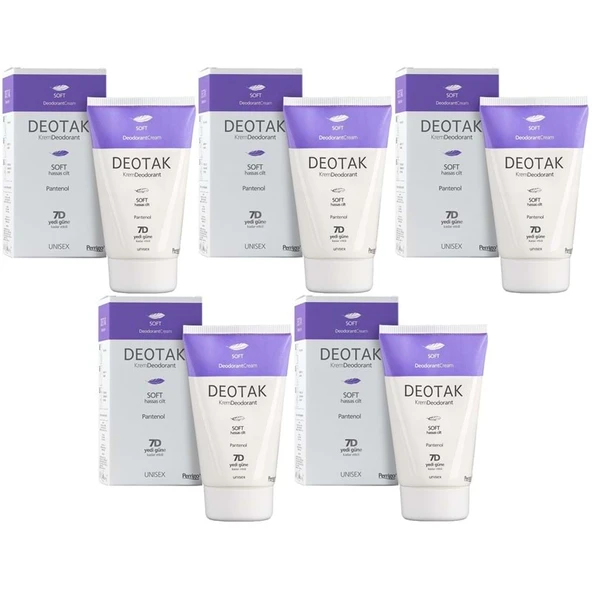 Deotak Krem Deodorant Unisex 35ML Soft (Hassas Cilt) (5 Li Set) ürün görseli 1