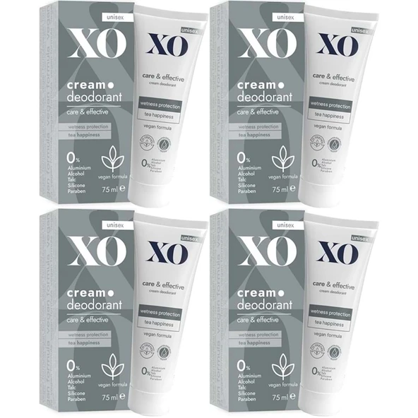 XO Krem Deodorant 75ML Unisex Care & Effective Parfümlü (4 Lü Set) ürün görseli 1