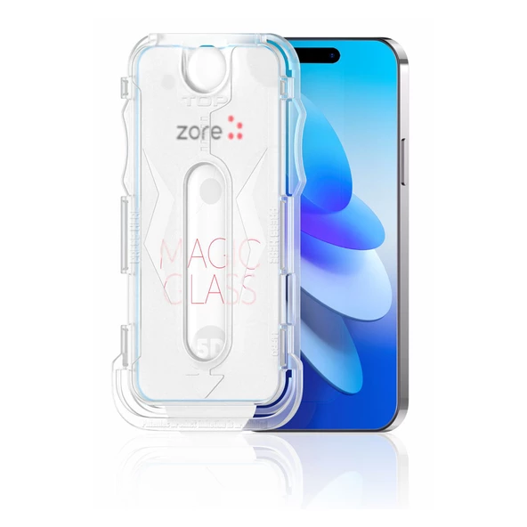 iPhone 14 Pro Max  Kolay Uygulama Aparatlı 5D Magic Glass Cam Ekran Koruyucu ürün görseli 1