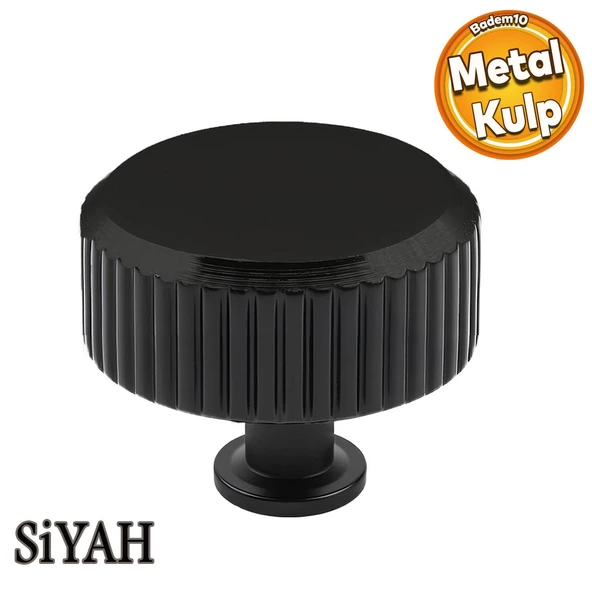 Taç Çizgili Düğme Metal Kulp Siyah Çekmece Mobilya Mutfak Dolabı Dolap Kulpu Kulbu Kulpları ürün görseli 1