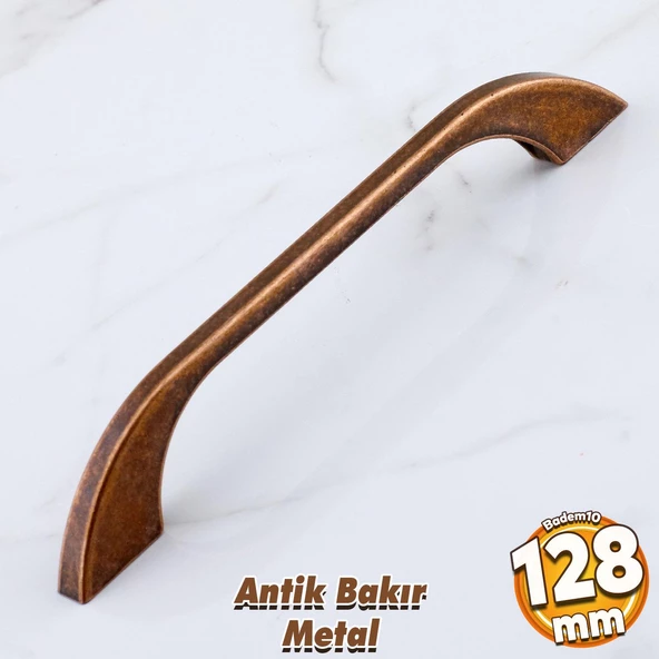 Meriç 128 mm - 12.8 cm Eskitme Antik Bakır Metal Mobilya Mutfak Dolabı Dolap Kulpu Kulbu Kulpları ürün görseli 1