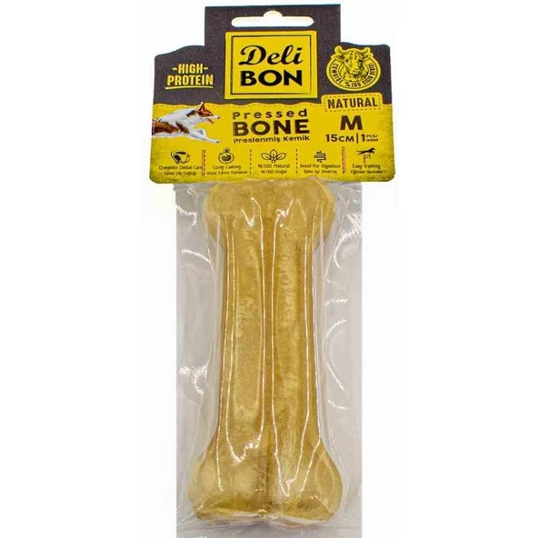 DELİBON DERİ PRES KEMİK 15CM M BOY 1Lİ PAKET NATUREL 15CMX1AD. ürün görseli 1