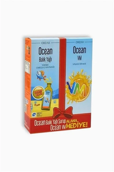 Ocean Portakallı Balık Yağı Şurubu 150 ml + Ocean Vm Şurup 150 ml Hediye ürün görseli 1