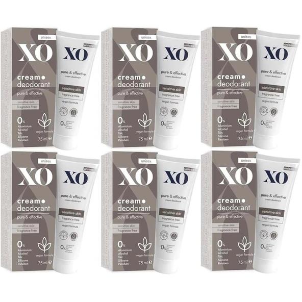 XO Krem Deodorant 75ML Unisex Pure & Effective Kokusuz (6 Lı Set) ürün görseli 1