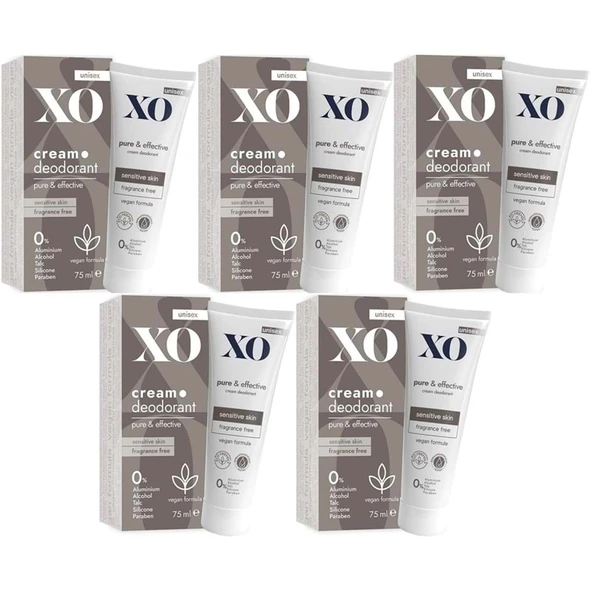 XO Krem Deodorant 75ML Unisex Pure & Effective Kokusuz (5 Li Set) ürün görseli 1