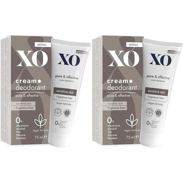 XO Krem Deodorant 75ML Unisex Pure & Effective Kokusuz (2 Li Set) ürün görseli 1