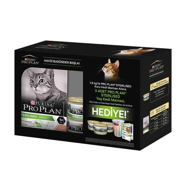 Pro Plan Sterilised Somonlu Kısırlaştırılmış Kedi Maması 1.5 Kg (3X85gr Pouch) Hediyeli! ürün görseli 1