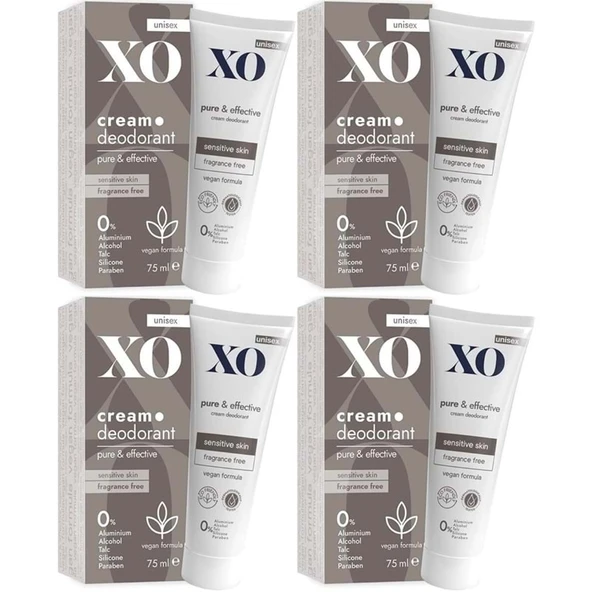 XO Krem Deodorant 75ML Unisex Pure & Effective Kokusuz (4 Lü Set) ürün görseli 1