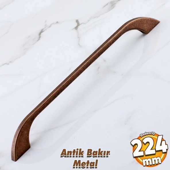 Meriç 224 mm - 22.4 cm Eskitme Antik Bakır Metal Mobilya Mutfak Dolabı Dolap Kulpu Kulbu Kulpları ürün görseli 1