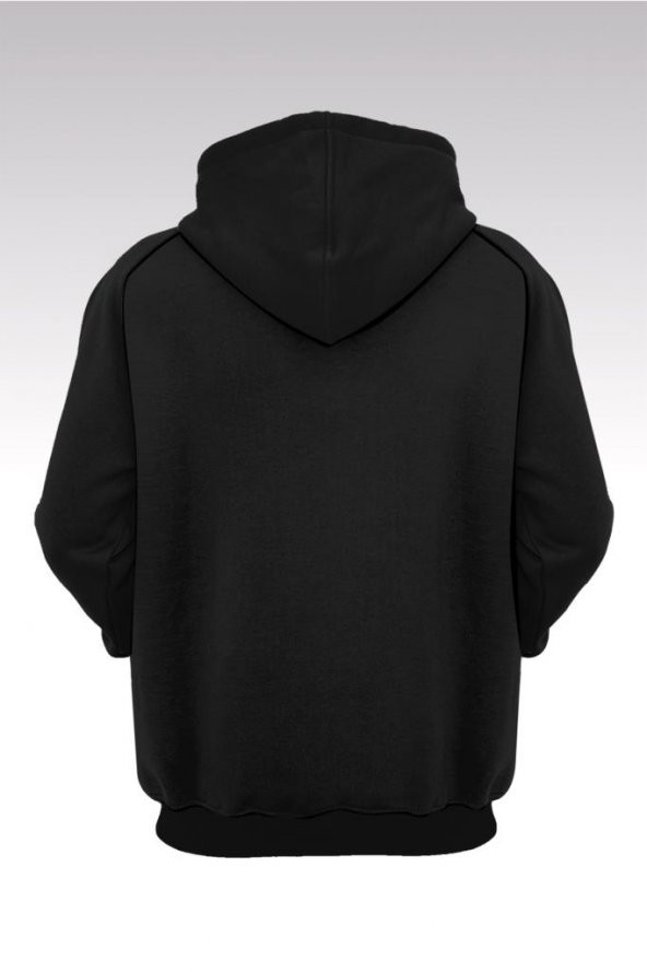 Albert Einstein 46 Siyah Kapşonlu Sweatshirt - Hoodie - Resim 2