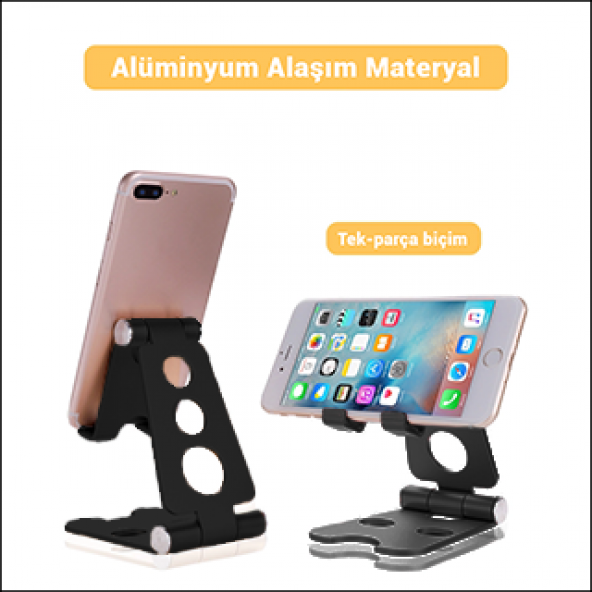MÜHLEN GL059 - Siyah Katlanabilir, Taşınabilir ve Evrensel Telefon/Tablet Standı ürün görseli 1
