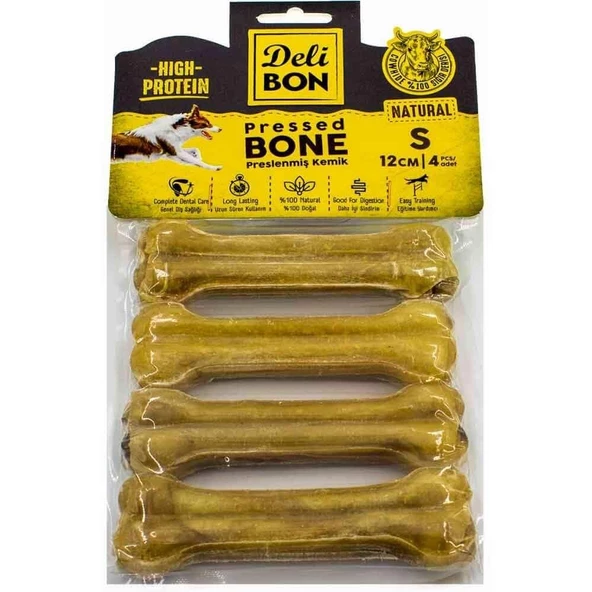 DELİBON DERİ PRES KEMİK 12CM S BOY 4LÜ PAKET NATUREL 12CMX4AD. ürün görseli 1