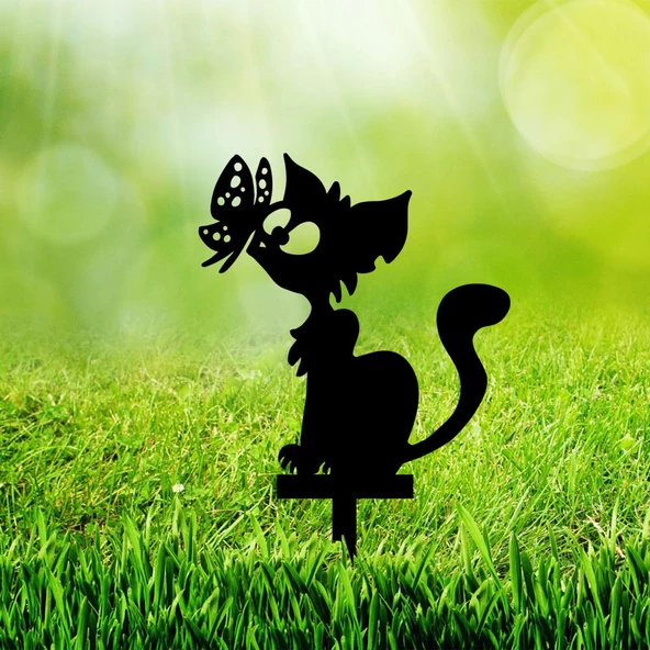 Küçük Bahçe Dekor Kedi Bahçe Süsü ürün görseli 1