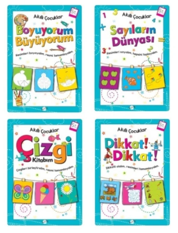Kukla Akıllı Çocuklar Etkinlik Seti 5+ Yaş 4 Kitap ürün görseli 1
