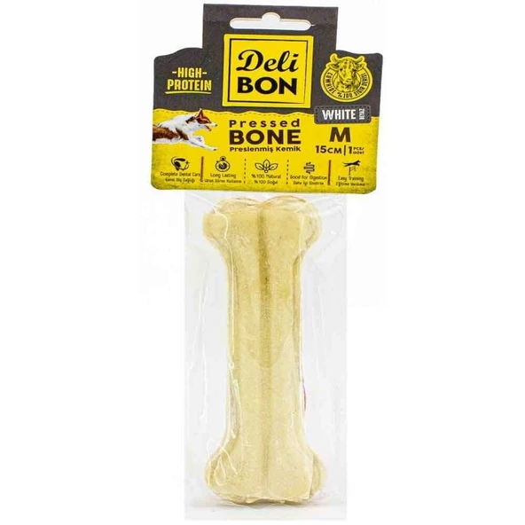 DELİBON DERİ PRES KEMİK 15CM M BOY 1Lİ PAKET BEYAZ 15CMX1AD. ürün görseli 1