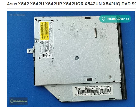 Asus X542 X542U X542UR X542UQR X542UN X542UQ DVD SORUNSUZ ürün görseli 1