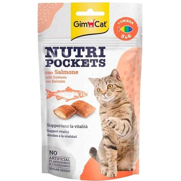 GimCat Nutripockets Kedi Ödülü Somon Omega 3&6 60gr ürün görseli 1