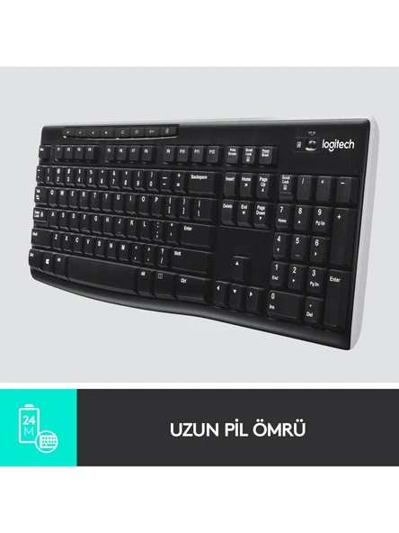 LOGİTECH K270 KABLOSUZ TÜRKÇE KLAVYE - SİYAH - Resim 3