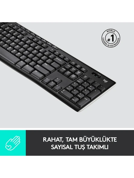 LOGİTECH K270 KABLOSUZ TÜRKÇE KLAVYE - SİYAH - Resim 2