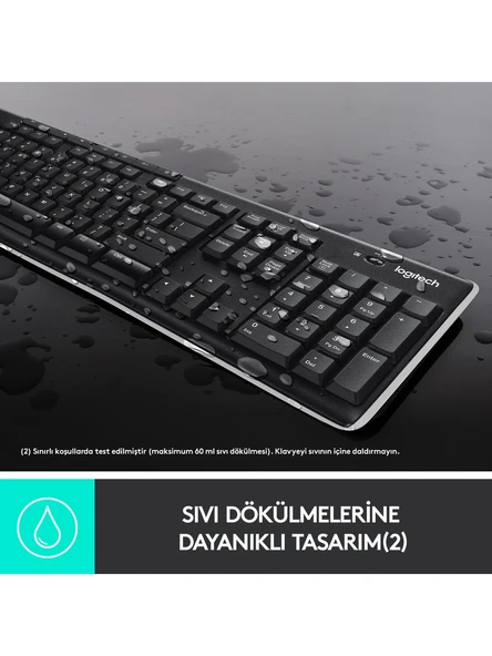 LOGİTECH K270 KABLOSUZ TÜRKÇE KLAVYE - SİYAH - Resim 5