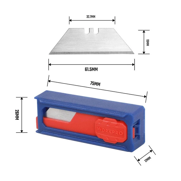 WORKPRO WP213002 10’Lu Rötuş Maket Bıçağı Yedeği - Resim 3