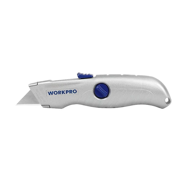 WORKPRO WP213007 Alüminyum Gövde Otomatik Geri Çekilebilir Rötuş Maket Bıçağı ürün görseli 1