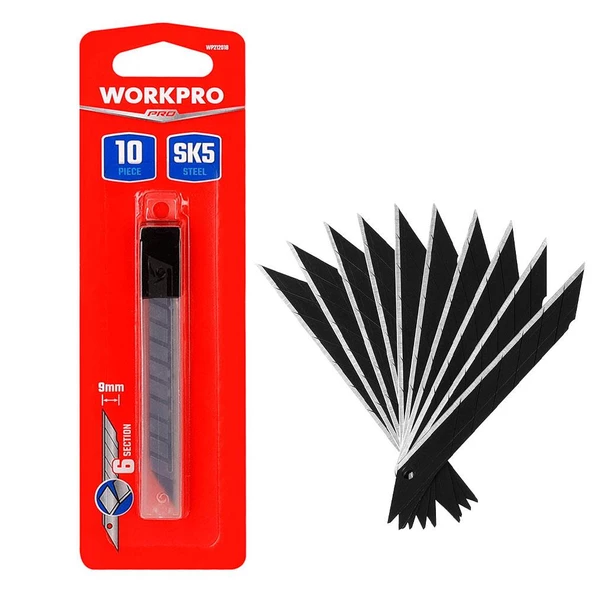 WORKPRO WP212018 9MM 30˚ Açılı 10’Lu Maket Bıçağı Yedeği ürün görseli 1