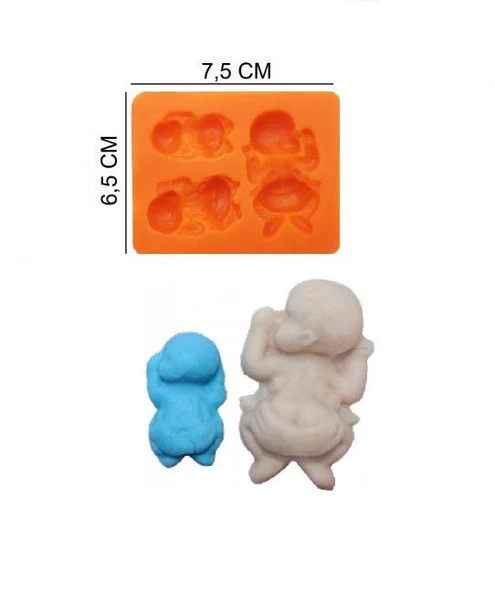 ŞEKER HAMUR KALIBI SİLİKON UYUYAN BEBEK 6,5*7,5 CM ürün görseli 1